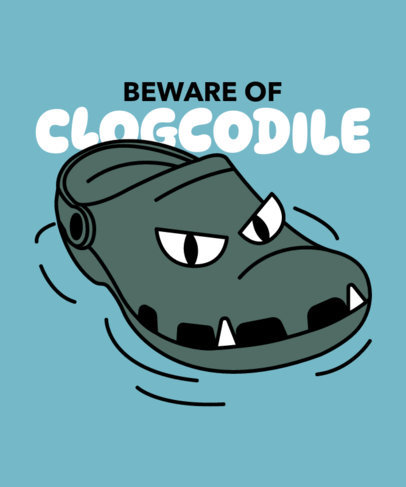 T-Shirt Design Creator Featuring a Clog Shoe with a Crocodile Face