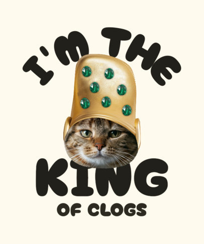 T-Shirt Design Maker Featuring a Funny Cat with a Clog Shoe