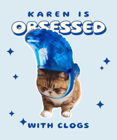 T-Shirt Design Generator Featuring a Cute Kitten with a Clog Shoe