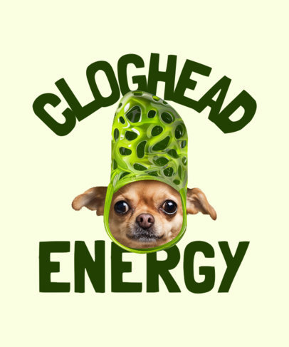 T-Shirt Design Creator Featuring a Puppy with a Clog Shoe