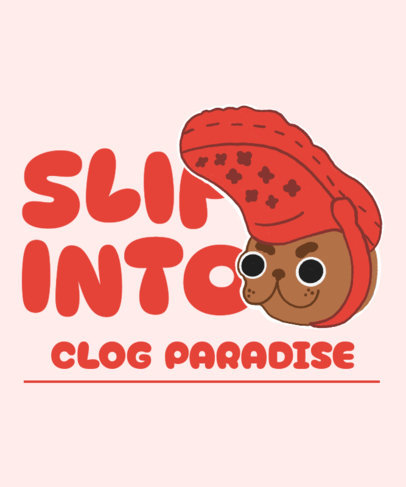 T-Shirt Design Generator Featuring an Illustrated Dog with a Clog Shoe