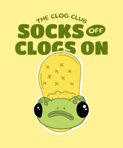T-Shirt Design Creator Featuring an Illustrated Frog with a Clog Shoe