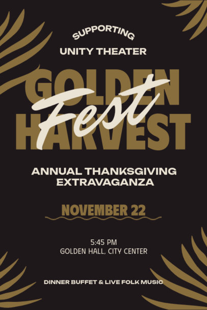 Elegant Invitation Maker for a Fundraiser Thanksgiving Gala