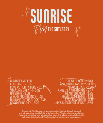 Back-View T-Shirt Design Maker with Sparkling Graphics and a Musical Tracklist ed6911h