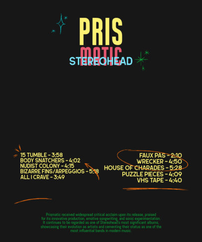 Back-View T-Shirt Design Generator for a Legendary Rock Band's Tracklist ed6911k