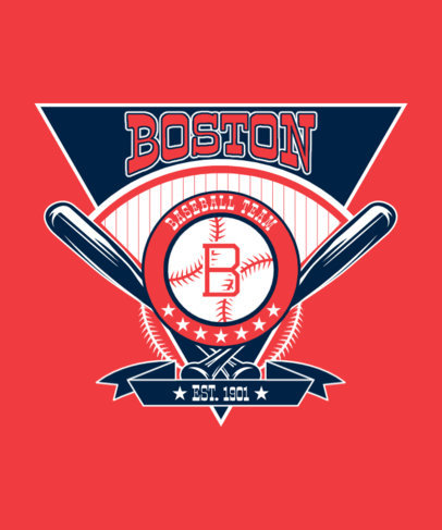 T-Shirt Design Maker Featuring an Emblem for a Baseball Team with Bat Graphics ed6935b