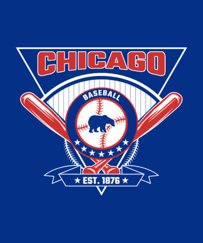 T-Shirt Design Template for a Local Baseball Team Featuring a Bear Icon ed6935d