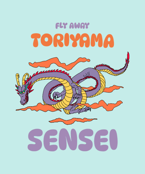 T-Shirt Design Generator with an Illustrated Dragon in Loving Memory of Akira Toriyama
