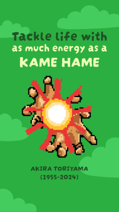 Instagram Story Template with a Kamehameha-Inspired Illustration in Memory of Akira Toriyama