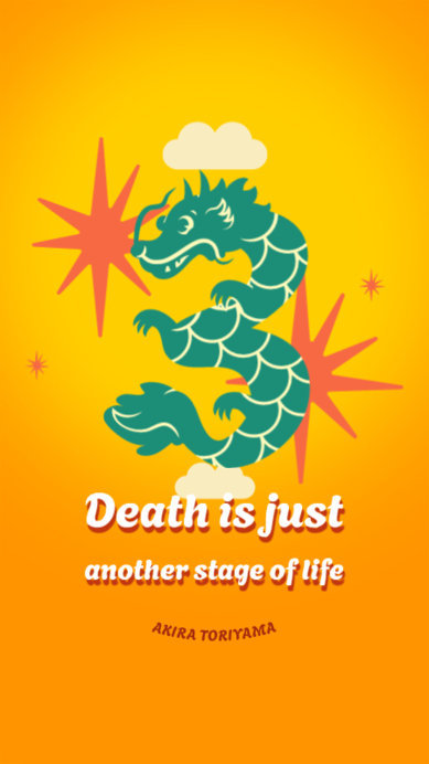 Instagram Story Creator in Honor of Akira Toriyama with an Illustrated Dragon and a Quote