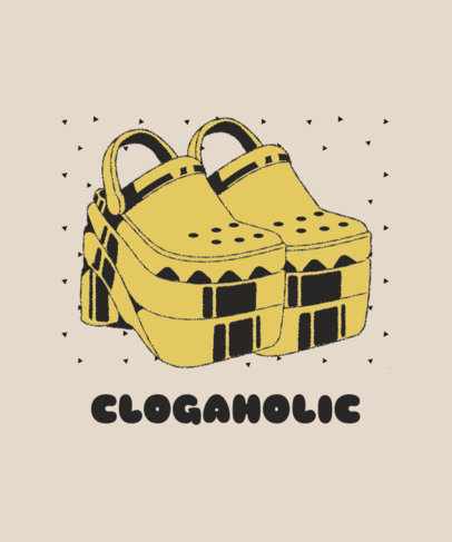 T-Shirt Design Maker Featuring Illustrated Platform Clog Shoes