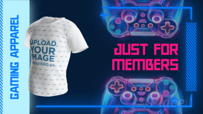 Round-Neck 3D T-Shirt Video Featuring a Gaming Collection Ad