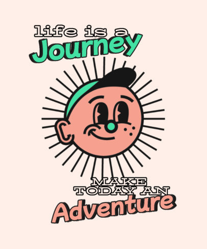 T-Shirt Design Maker Featuring a Cartoonish Kid with a Motivational Phrase