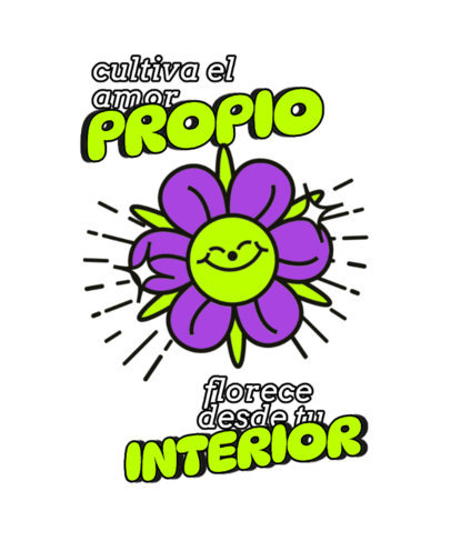 T-Shirt Design Generator Featuring a Smiling Flower with a Self-Love Quote 6445g