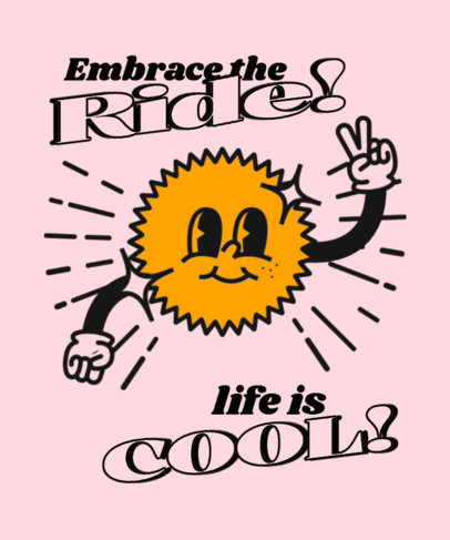 T-Shirt Design Maker Featuring a Cartoonish Sun with a Positive Phrase