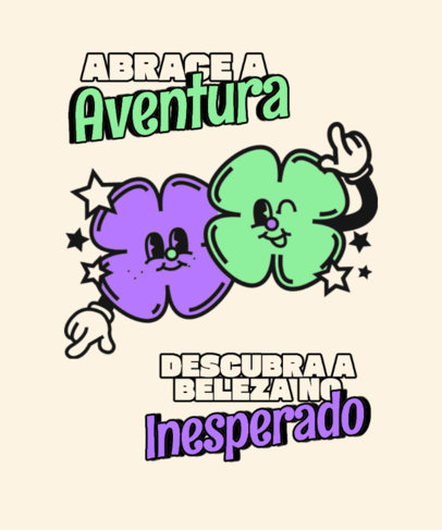 T-Shirt Design Creator Featuring Happy Four-Leaf Clovers Hugging Each Other 6445j