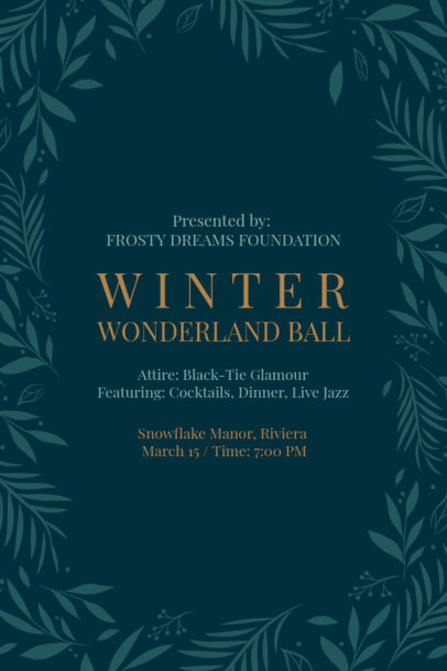Invitation Creator for a Winter Wonderland Ball Event 6458c