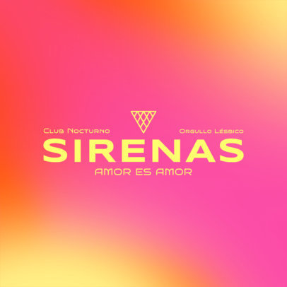 Online Logo Template with a Gradient Background for a Gay Club