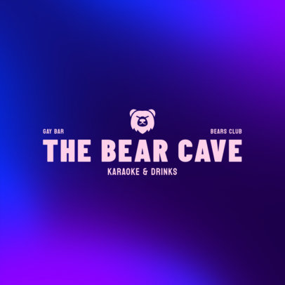 Gay Karaoke Bar Online Logo Maker with a Bear Graphic