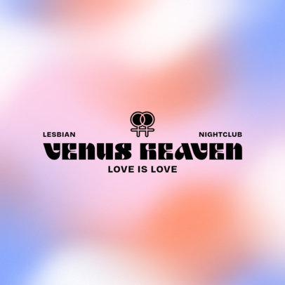 Lesbian Nightclub Logo Template with Female Sex Symbols