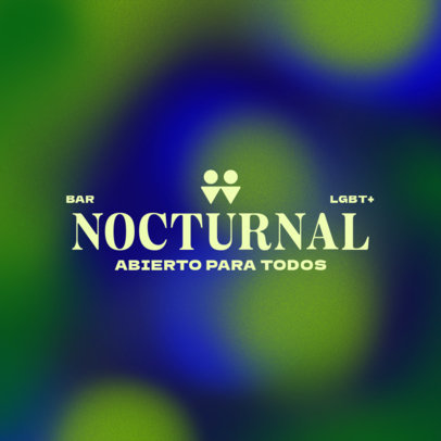 Logo Generator for an LGBT Inclusive Bar Featuring a Gradient Background