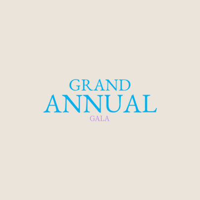 Grand Annual Gala Logo Template Featuring Color-Contrasting Fonts