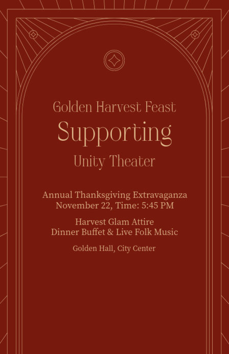 Invitation Design Creator for an Annual Thanksgiving Extravaganza Gala Night