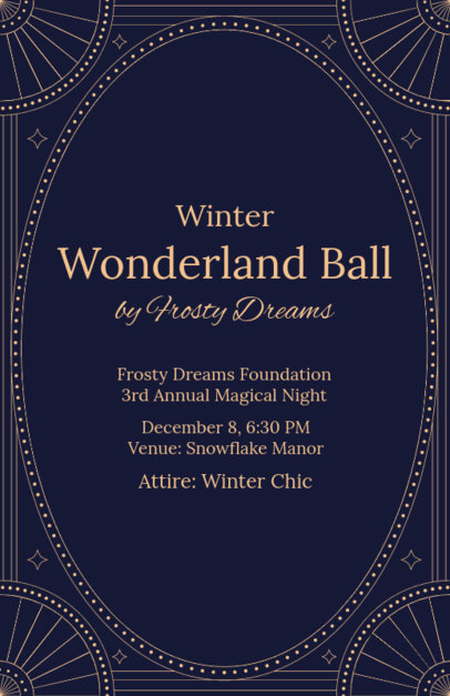 Fundraiser Invitation Design Generator for a Winter Wonderland Ball