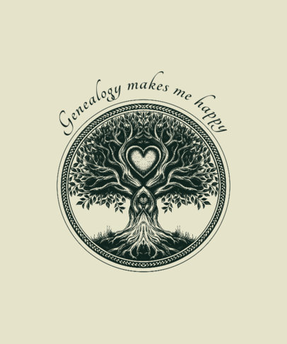 T-Shirt Design Maker with an Illustrated Tree and a Quote About Genealogy