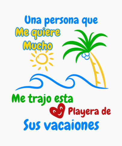 T-Shirt Design Maker with Beach Illustrations and a Mexican Quote for a Trip Souvenir 6480