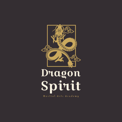 Martial Arts Academy Logo Maker Featuring a Traditional Chinese Dragon