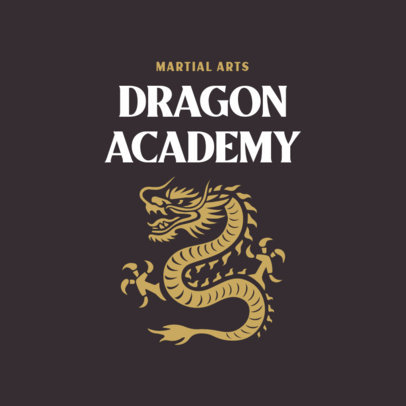 Martial Arts Academy Logo Maker Featuring a Chinese Dragon Graphic