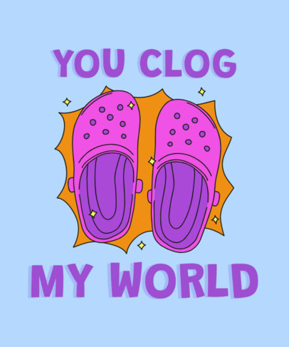 Funny T-Shirt Design Maker Featuring Illustrated Rubber Clog Shoes