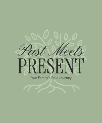 T-Shirt Design Template with a Tree Graphic and a Genealogy Phrase