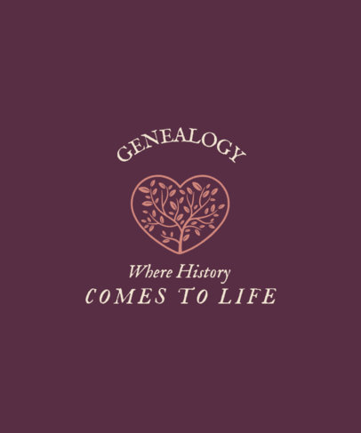 Genealogy-Themed T-Shirt Design Maker Featuring a Tree in a Heart