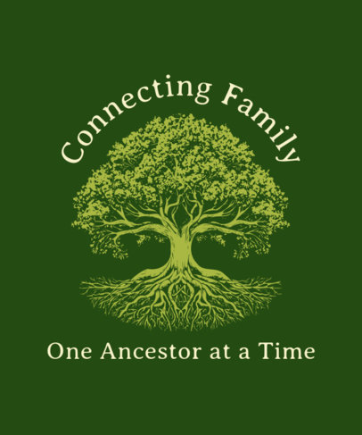 T-Shirt Design Maker Featuring an Illustrated Tree with a Quote About Family 6469