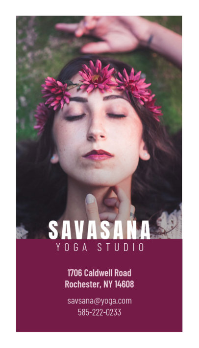 Yoga Studio Vertical Business Card Maker 