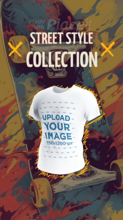T-Shirt Video Featuring an Ad to Promote a Street Style Collection