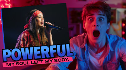 YouTube Thumbnail Template for a Fun Musical Clip Reaction Vlog ed6939e