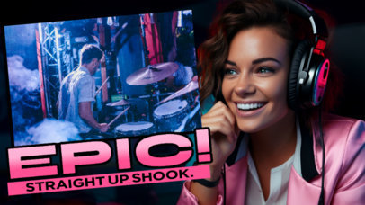 YouTube Thumbnail Creator with AI Graphics for a Music Reaction Vlog ed6939g