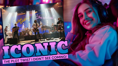 YouTube Thumbnail Template for an Iconic Music Performance Reaction Vlog ed6939i