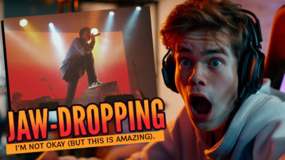 YouTube Thumbnail Generator for a Music Aficionado Jaw-Dropping Reaction Vlog ed6939f