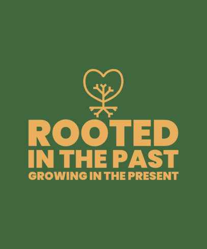 T-Shirt Design Maker Featuring a Heart with Roots and a Quote About Ancestry 6462