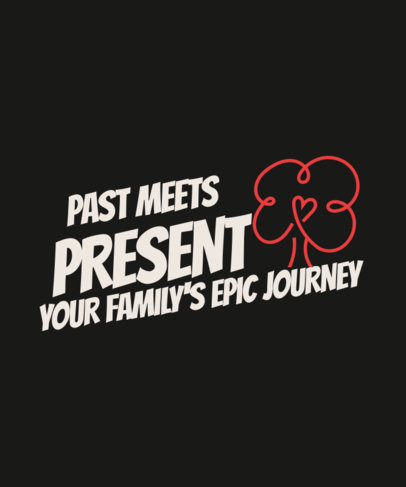 T-Shirt Design Template with a Genealogy-Themed Phrase and a Heart-Shaped Tree