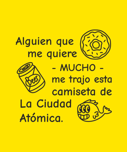 Ugly T-Shirt Design Template with a Quote and Graphics Inspired by a 90s Cartoon Show 6477a