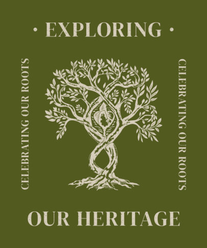 T-Shirt Design Creator with a Tree Illustration and a Quote About Celebrating Our Roots