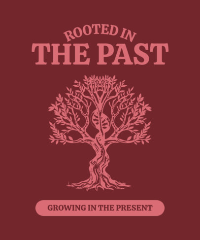 T-Shirt Design Maker Featuring a Family Roots-Themed Quote with a Tree Illustration