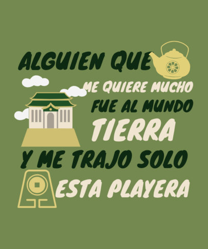 T-Shirt Design Template with a Funny Mexican Quote for a Travel Souvenir 6476a