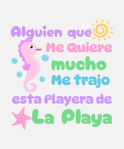 T-Shirt Design Creator for a Souvenir Featuring a Funny Quote and a Seahorse  6476b