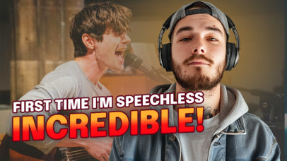 YouTube Thumbnail Creator for a Reaction Vlog for Music Enthusiasts